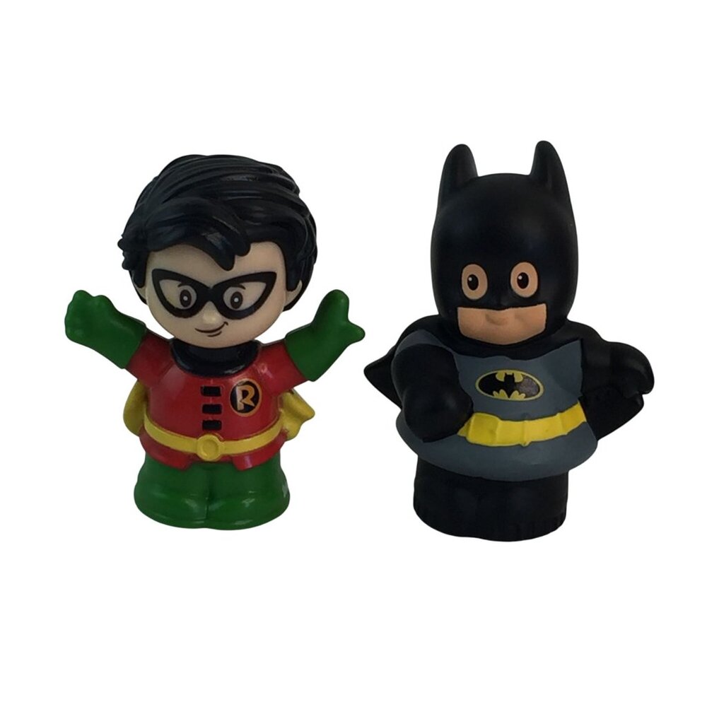 Fisher Price Little People DC Super Friends Batman Robin Figures Super Heroes